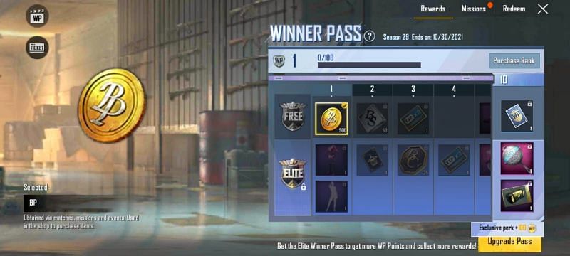 Free rewards (Image via PUBG Mobile Lite)