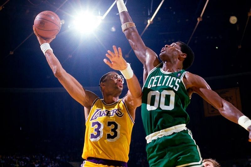 Kareem Abdul-Jabbar vs Robert Parish was a big part of the Celtics-Lakers rivalry in the 80s. [Credit: Skyhook Foundation]
