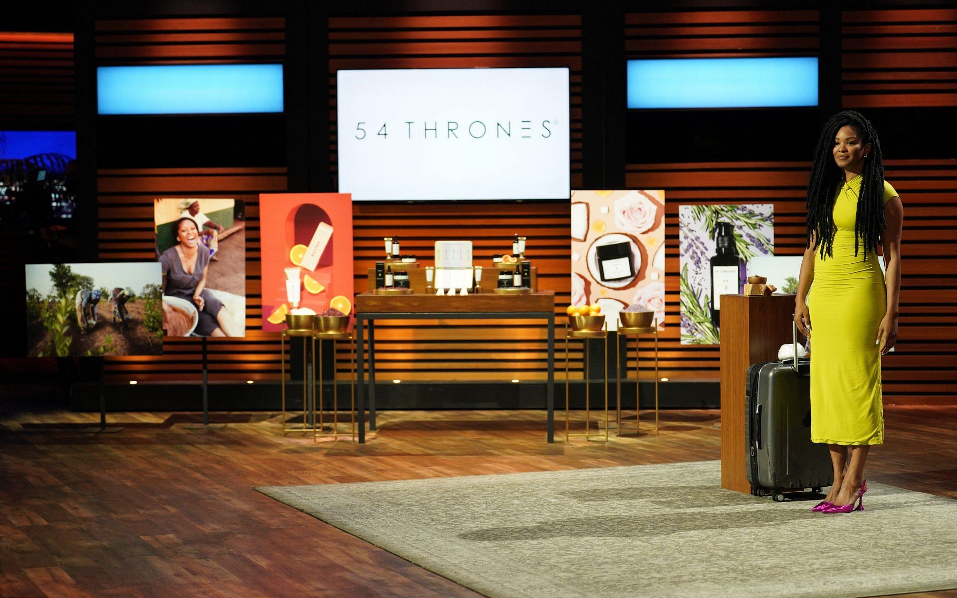 Christina Tegbe presents 54Thrones on &#039;Shark Tank&#039; (Image via Christopher Willard/ ABC)