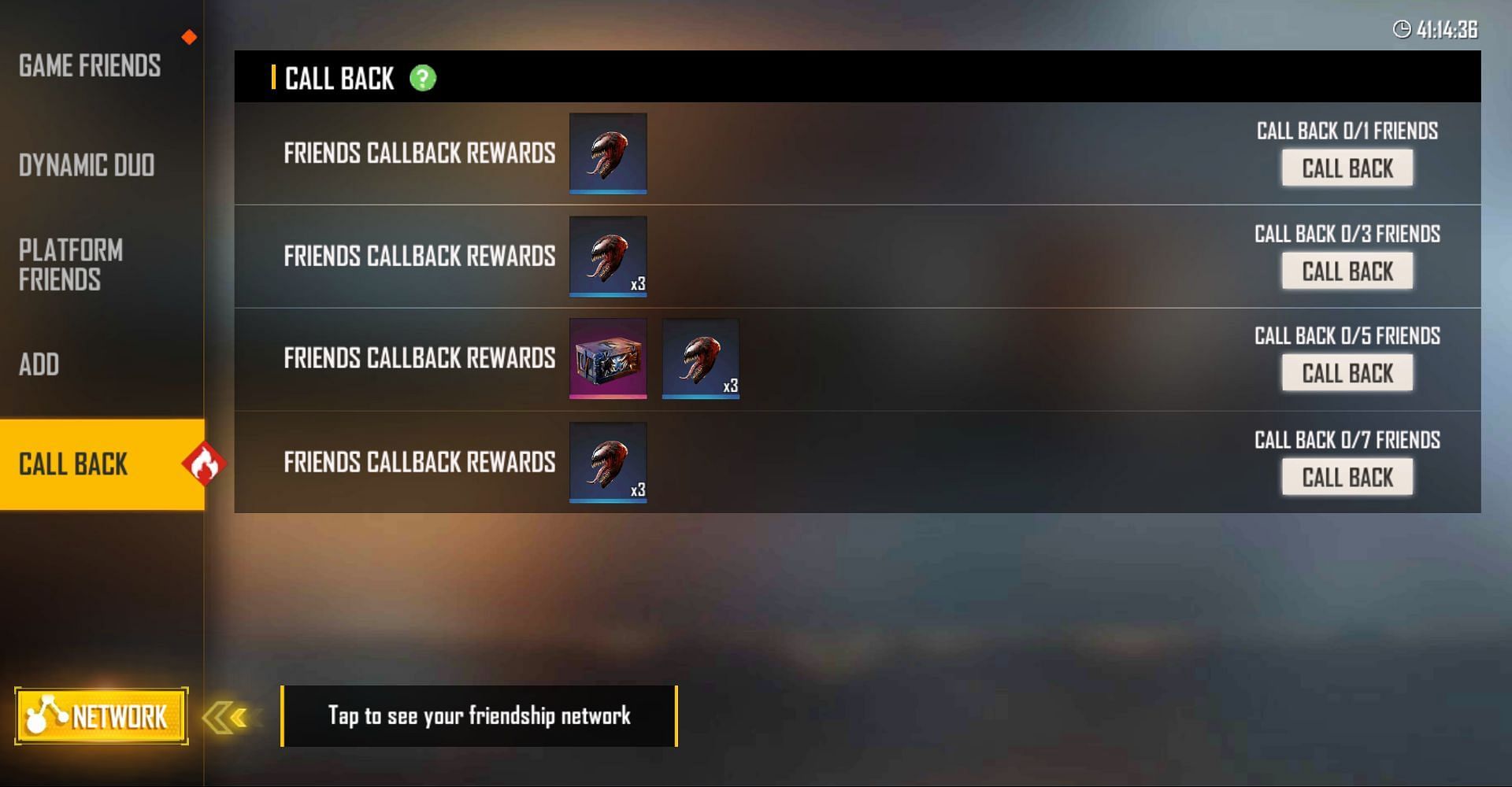 Players can invite their friends to win a variety of rewards (Image via Free Fire)