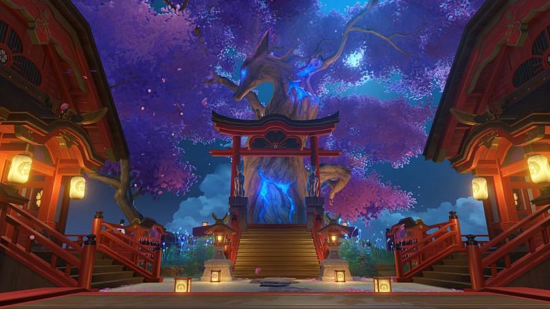 Genshin Impact players will soon earn more rewards from the Sacred Sakura tree (Image via miHoYo)