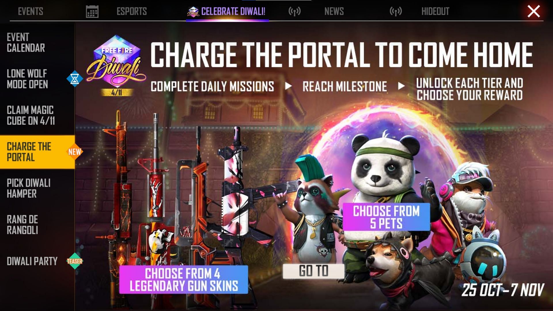 Gun skins and pets will be available for free (Image via Free Fire)