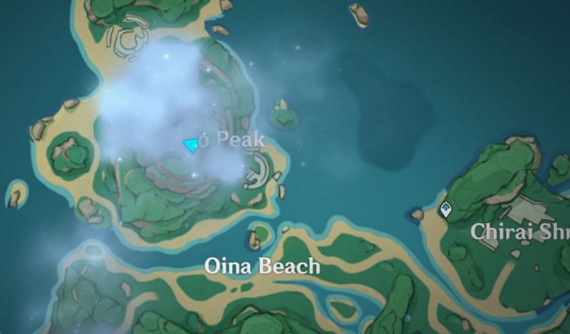 The map location for the second perch in this quest (Image via Genshin Impact)