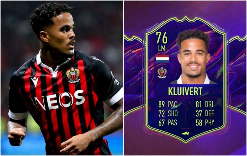 Justin Kluivert has got an OTW card for his transfer to Nice. (Images via Getty/EA Sports)