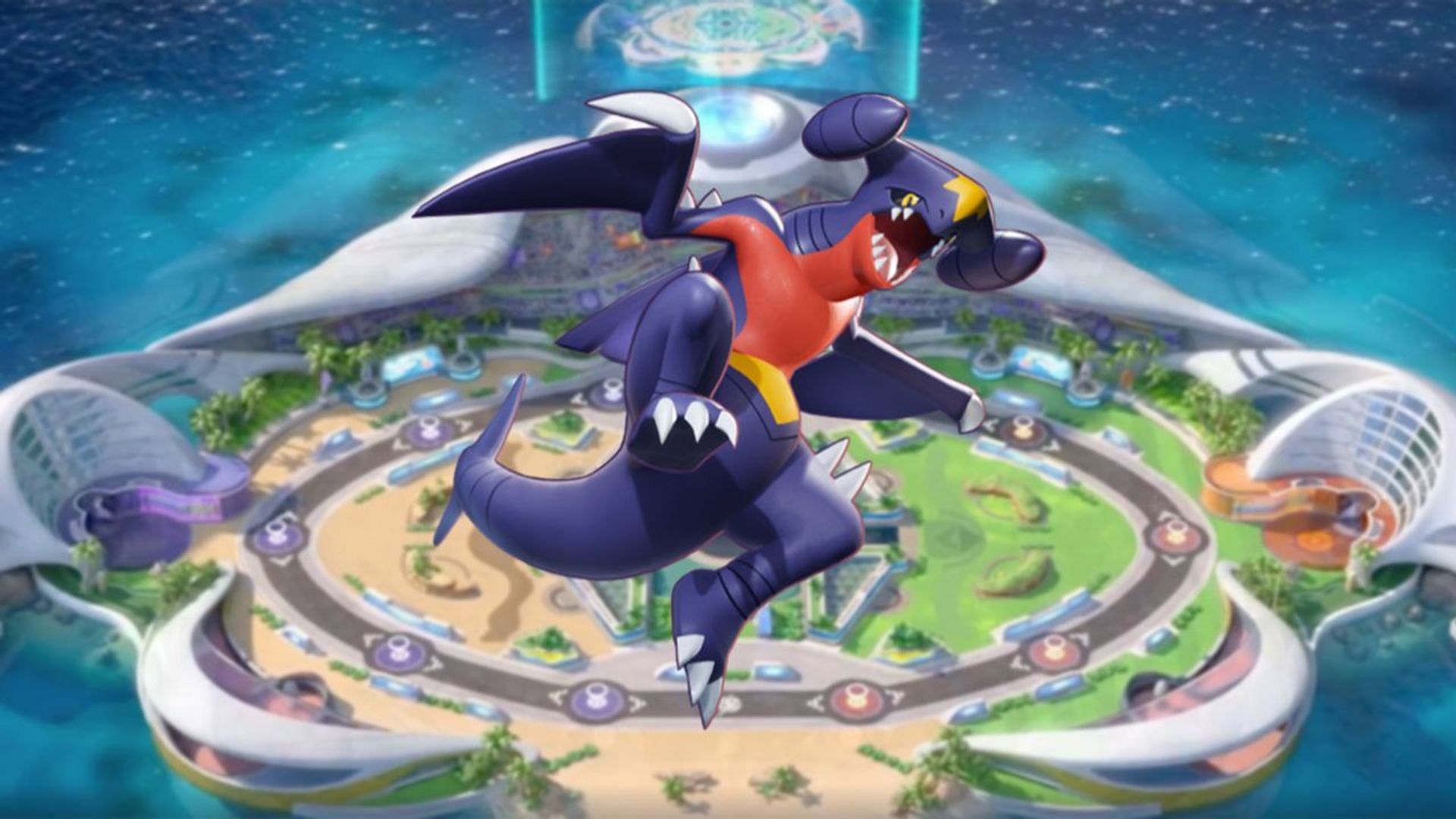 Garchomp&#039;s official render in Pokemon Unite (Image via The Pokemon Company)