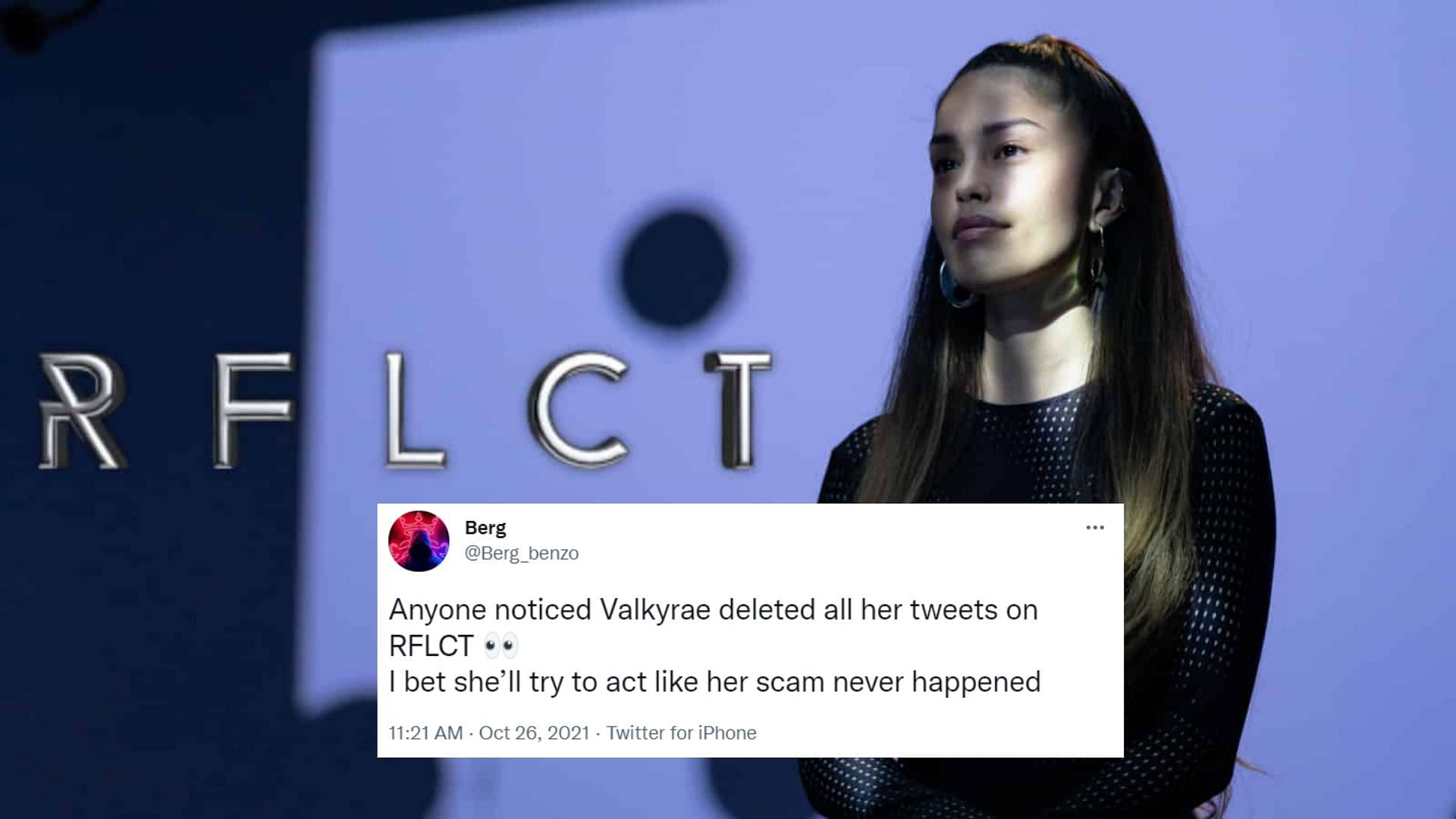 Valkyrae deletes all RFLCT promotional content from her Twitter (Image via Sportskeeda)