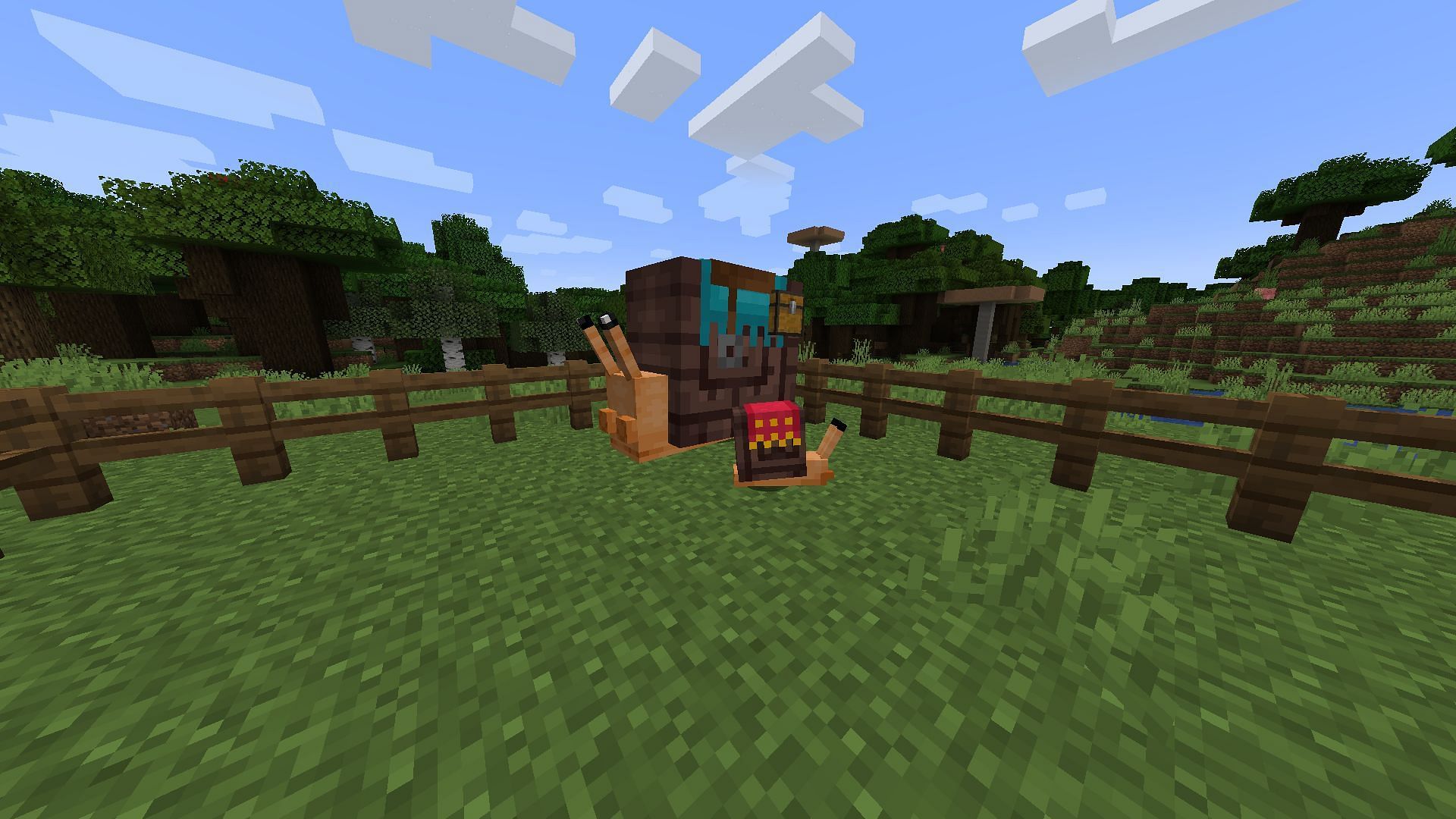 Lovely Snails mod (Image via Minecraft)