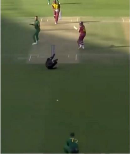 Aleem Dar had to duck for cover...only to do so again during the South Africa vs West Indies match.