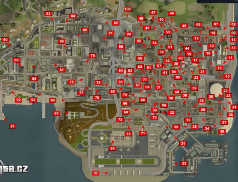 san andreas map with locations