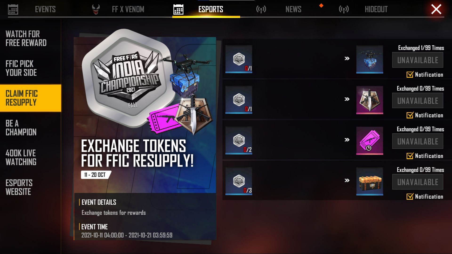 Claim FFIC Resupply (Image via Free Fire)