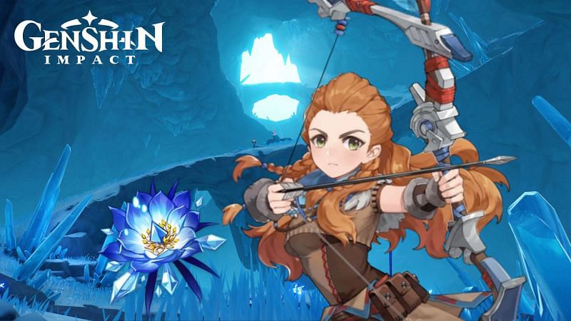 Blizzard Strayer is instrumental on Aloy in Genshin Impact (Image via Sportskeeda)