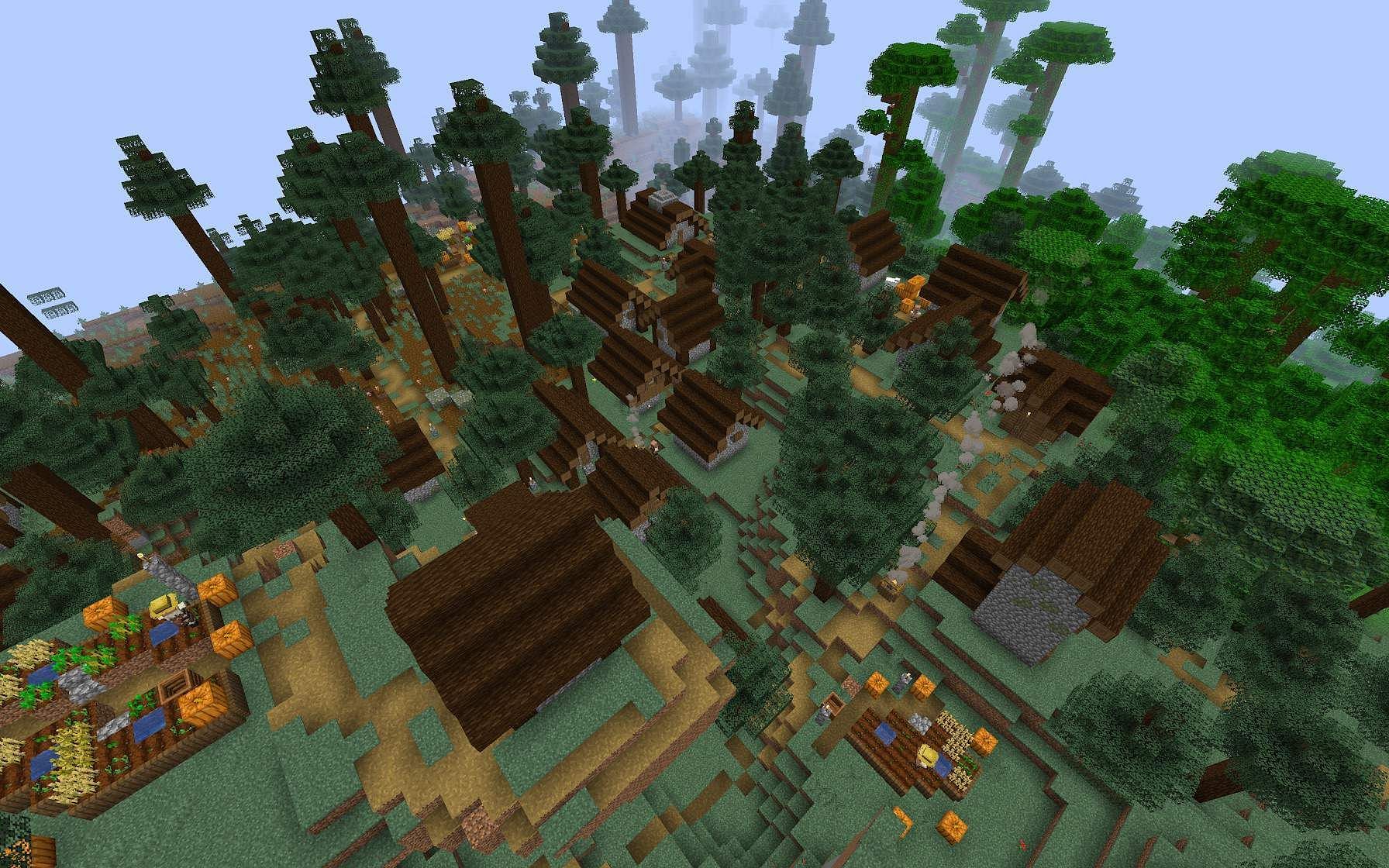 The jungle and Village seed (Image via Minecraft)