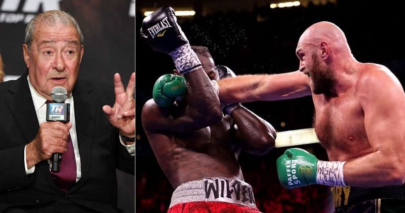 Bob Arum (left) and Deontay Wilder vs Tyson Fury (right)