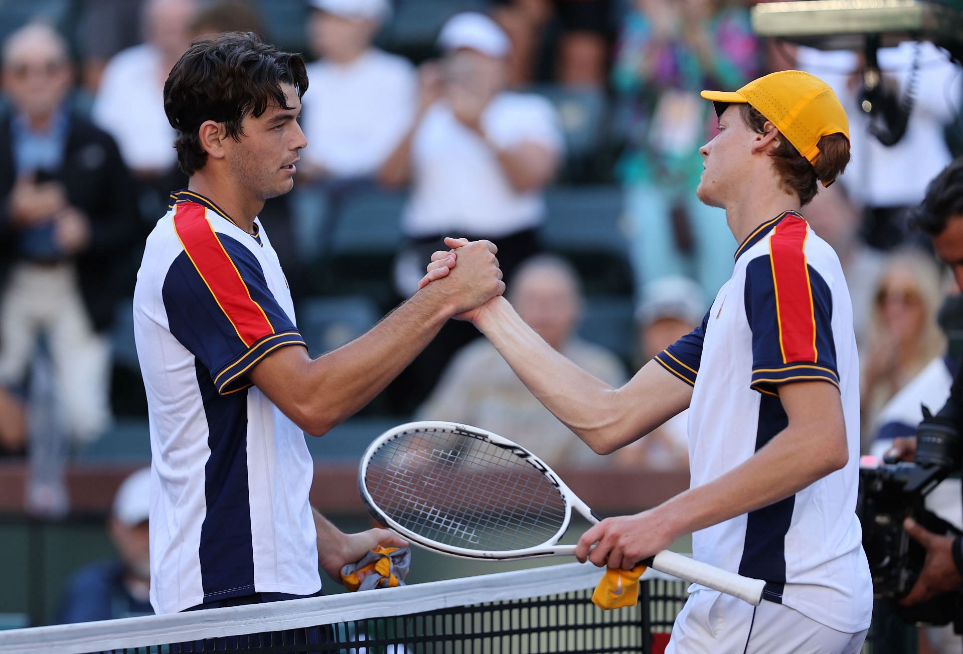 Taylor Fritz after beating Jannik Sinner at the BNP Paribas Open