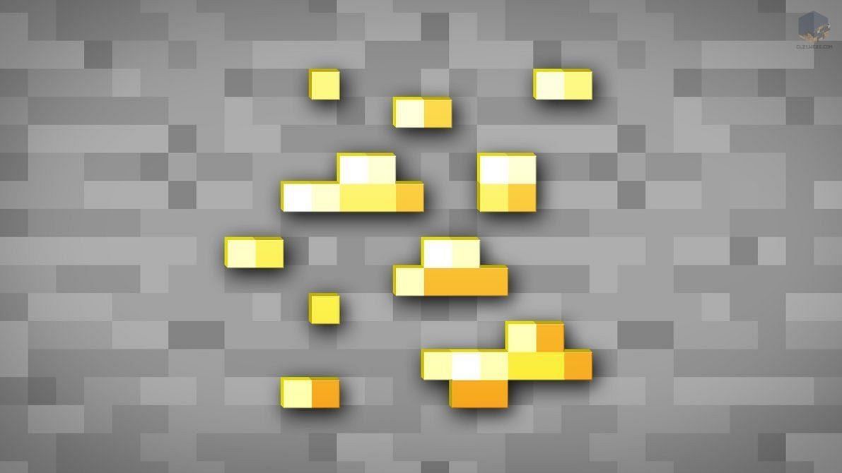 Gold ore (Image via WallpaperAccess/Minecraft)