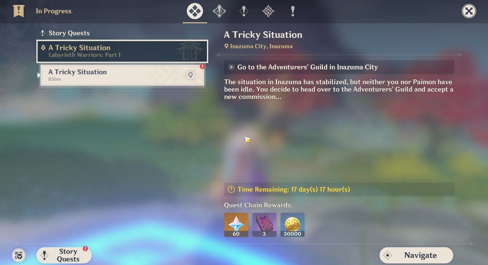 A Tricky Situation quest (Image via Genshin Impact)