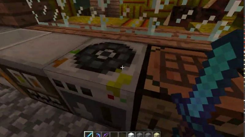 The material reducer is a fairly intuitive block and doesn&#039;t take too much know-how to operate (Image via Mojang/Youtube).