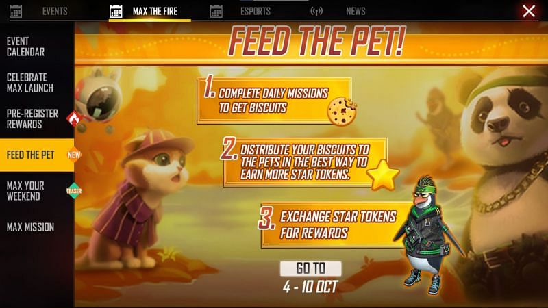 Users need to open the Feed the Pet interface (Image via Free Fire)