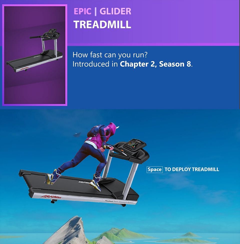 Treadmill glider in Fortnite (Image via Reddit/ u/That_Foot_Guy)