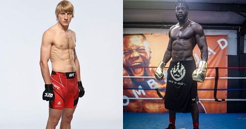 Paddy Pimblett (L) and Deontay Wilder (R) via Instagram @paddythebaddyufc and @bronzebomber