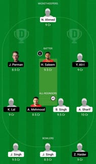 Dream11 Team for Italy vs Spain - European Cricket Championship T10 2021 - Championship Week Match 7.