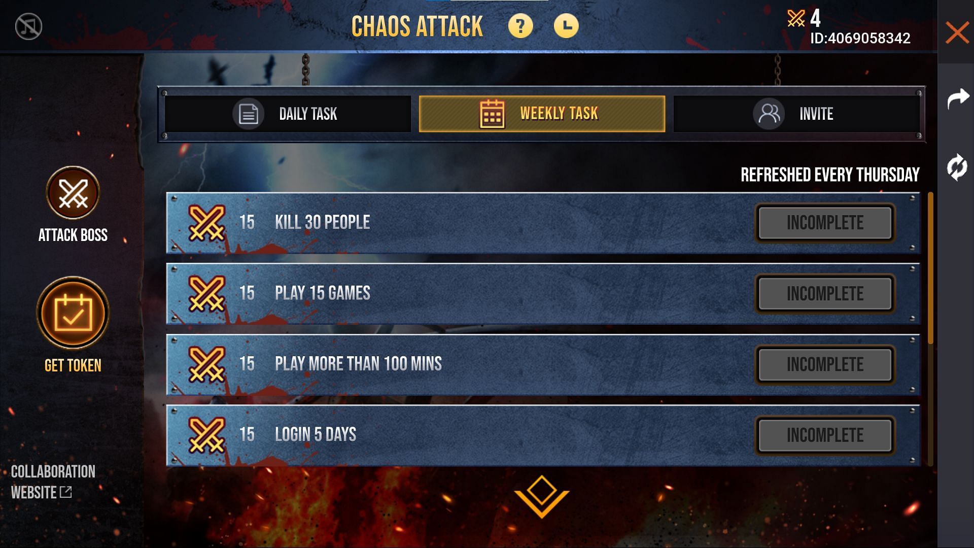 Weekly Task (Image via Free Fire)