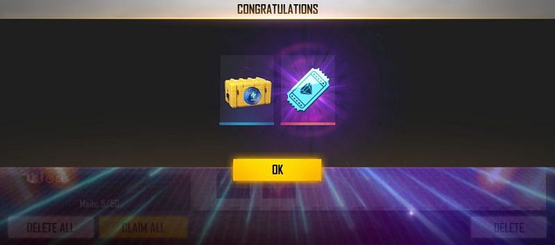 The rewards can be collected from the mail system (Image via Free Fire)