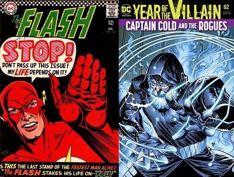 1966's The Flash Vol 1 #163 and 2016's The Flash #82 (Image via DC)
