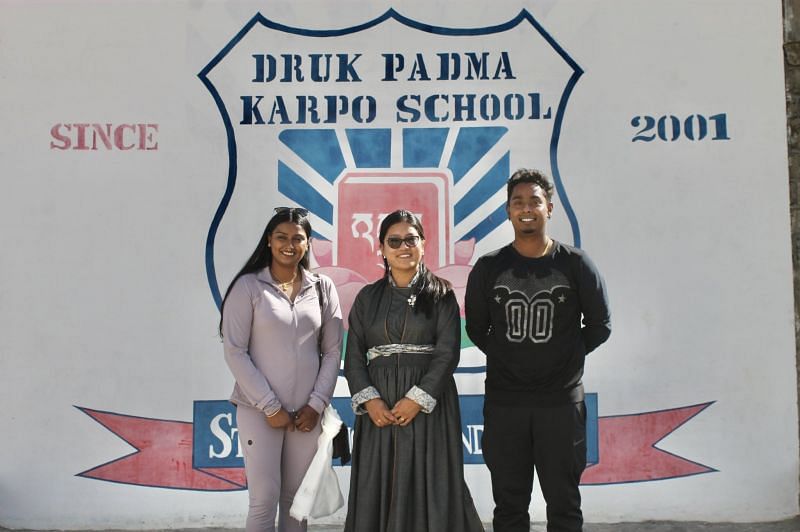 Atanu Das and Deepika Kumari at the Druk Padma Karpo School at Ladakh. (PC: Atanu Das)