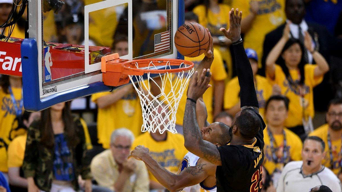 LeBron James&#039; iconic block on Andre Iguodala in Game 7 paved the way for the Cleveland Cavaliers&#039; monumental upset of the Golden State Warriors in the 2016 NBA Finals.[Photo: Sports Illustrated]