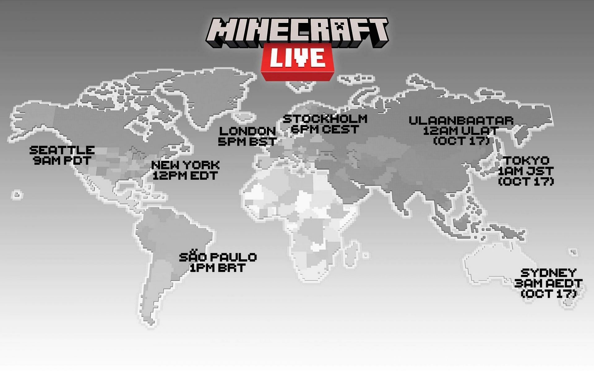 Minecraft Live will start at different times depending on time zone but will be viewable afterward (Image via Mojang)