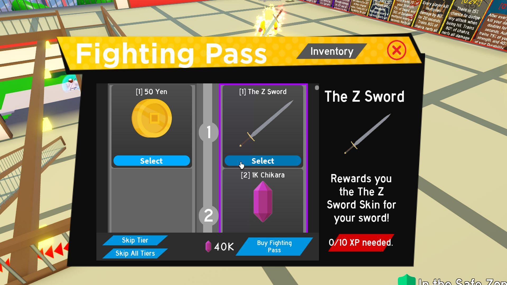 The Fighting Pass has a bunch of rewards. (Image via Roblox)