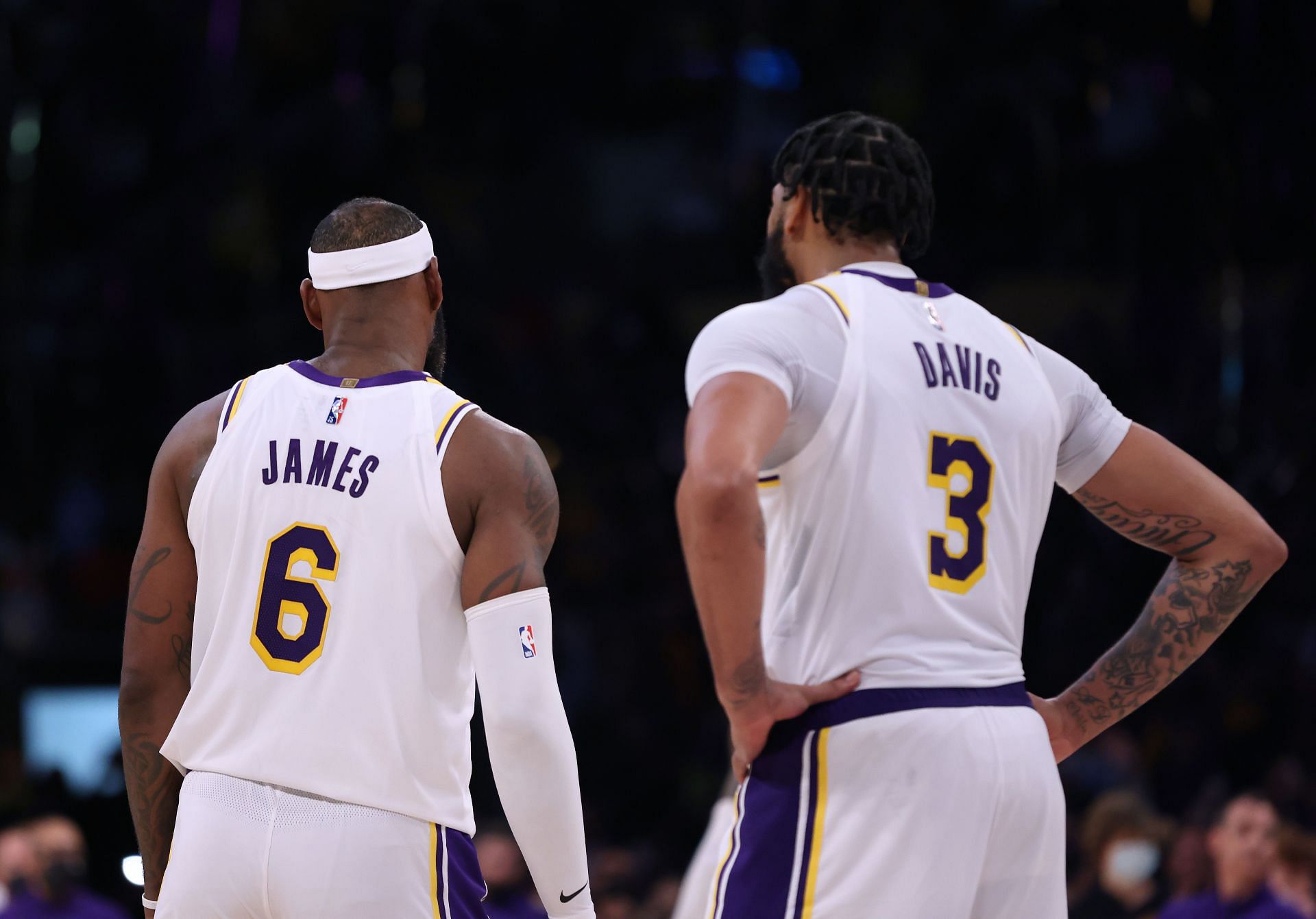 LeBron James and Anthony Davis in action for the Los Angeles Lakers