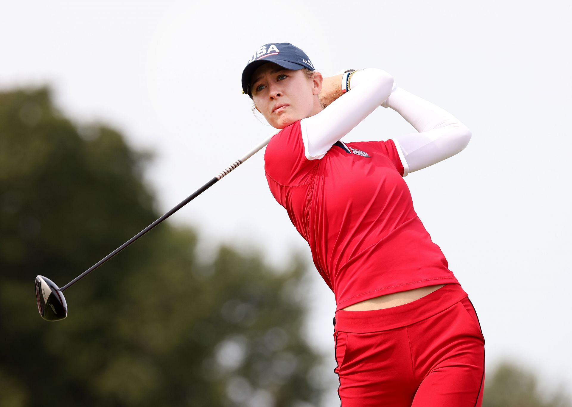 Nelly Korda in action at the The Solheim Cup