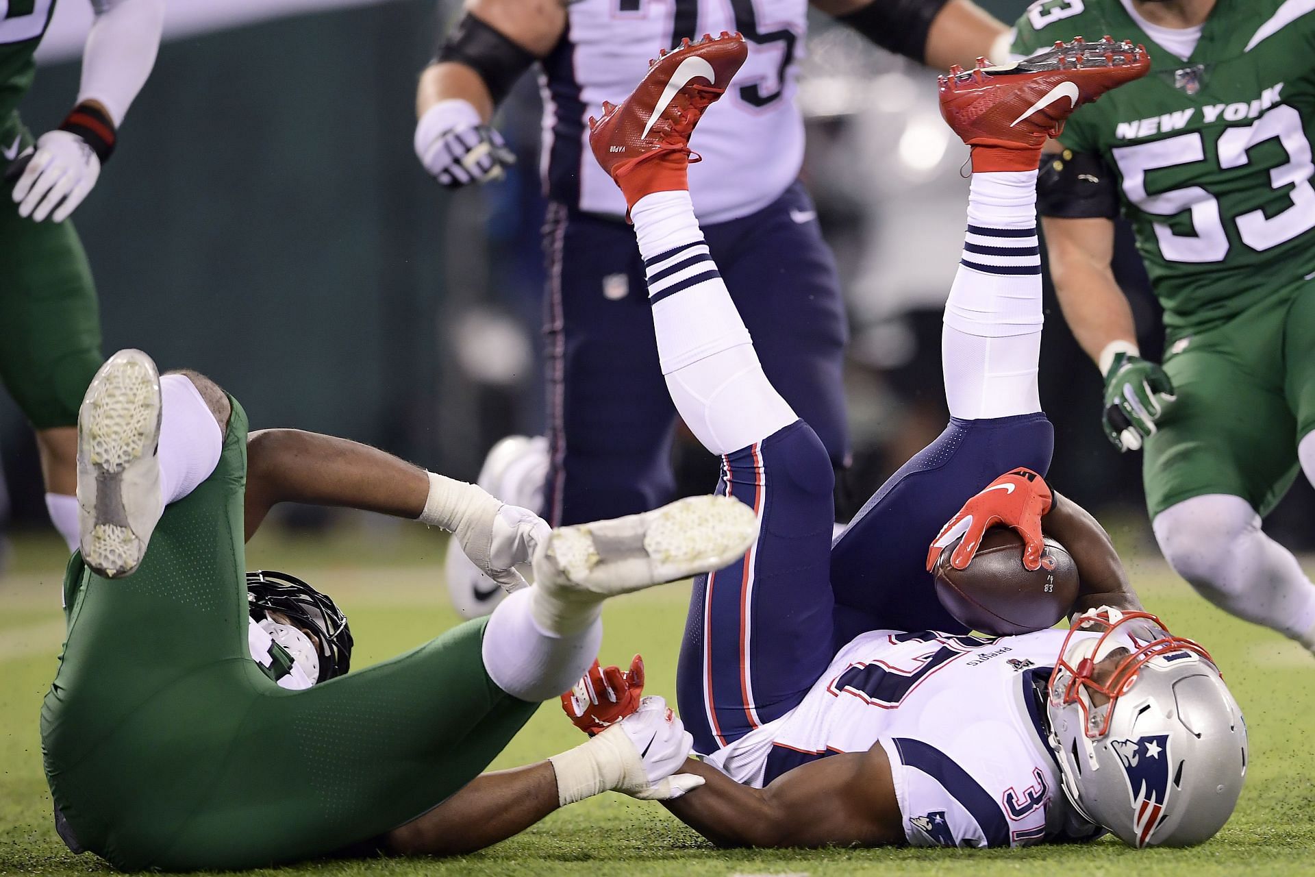 New England Patriots running back Damien Harris against the New York Jets