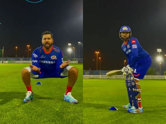 IPL 2021: [Watch] Mumbai Indians skipper Rohit Sharma imitates legends of the game