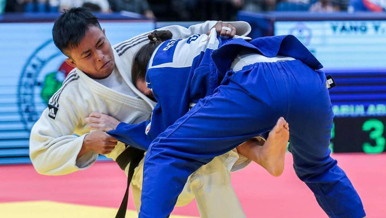 Sushila Devi Likmabam in action at Tokyo 2020 (Picture by International Judo Federation)