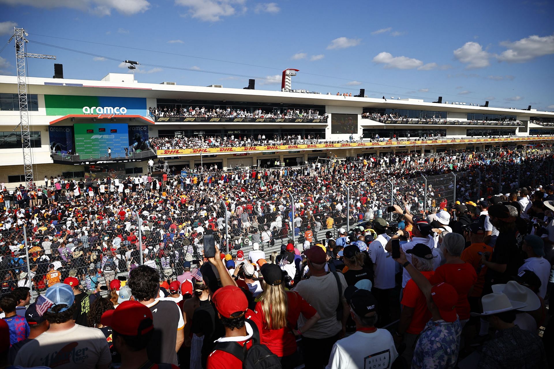 A general view of the podium celebrations during the F1 Grand Prix of USA at Circuit of The Americas on in Austin, Texas. (Photo by Jared C. Tilton/Getty Images)