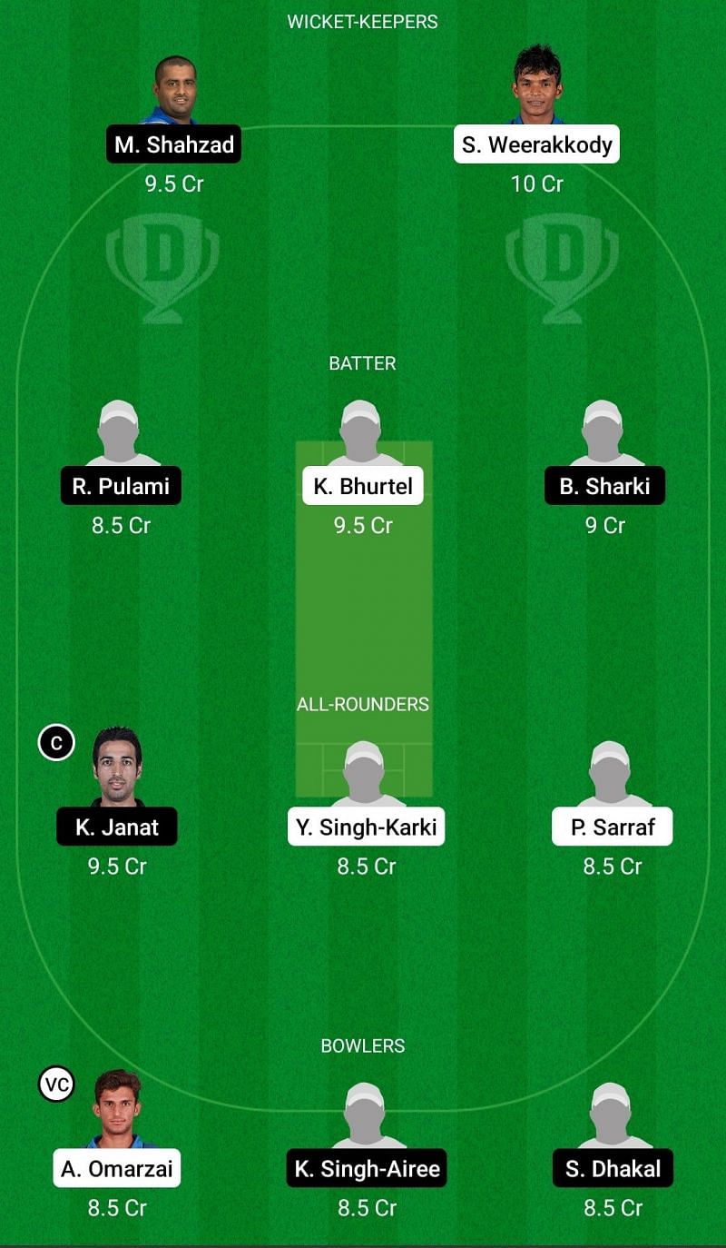 Dream11 Team for Lalitpur Patriots vs Chitwan Tigers - Everest Premier League T20 2021.