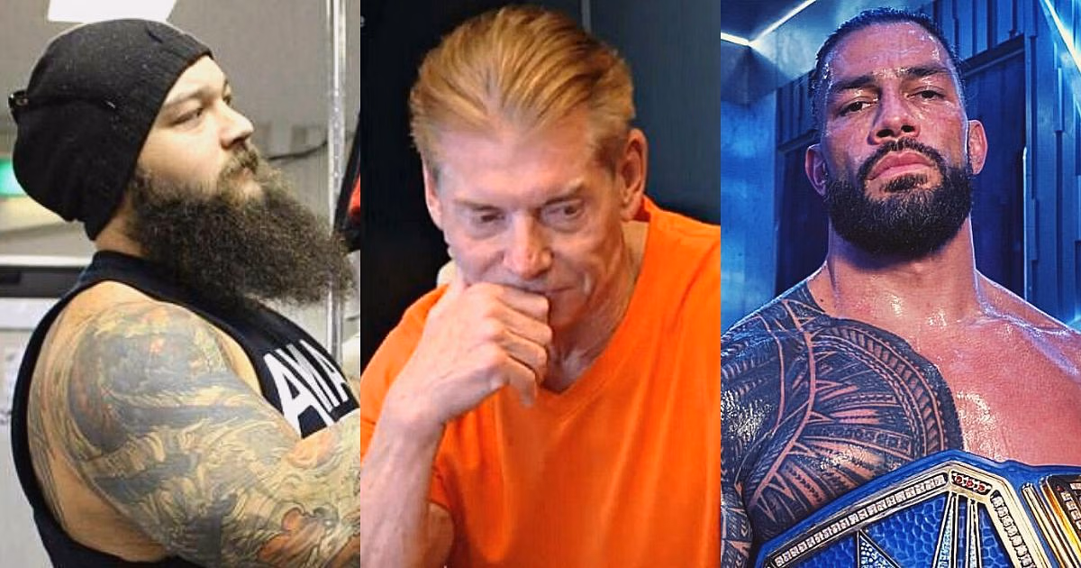 Bray Wyatt, Vince McMahon, and Roman Reigns.