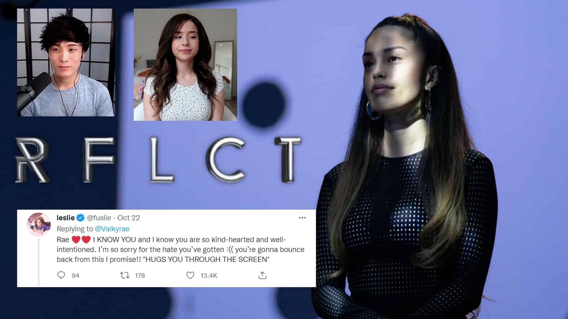 Streamers reacted to the backlash Valkyrae is receiving for RFLCT (Image via Sportskeeda)