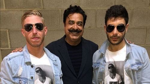 Orange Cassidy backstage with Shahid and Tony Khan