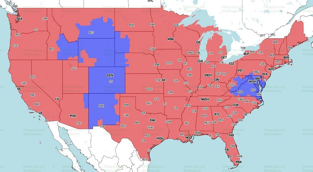 FOX Coverage Map for the games of Week 8
