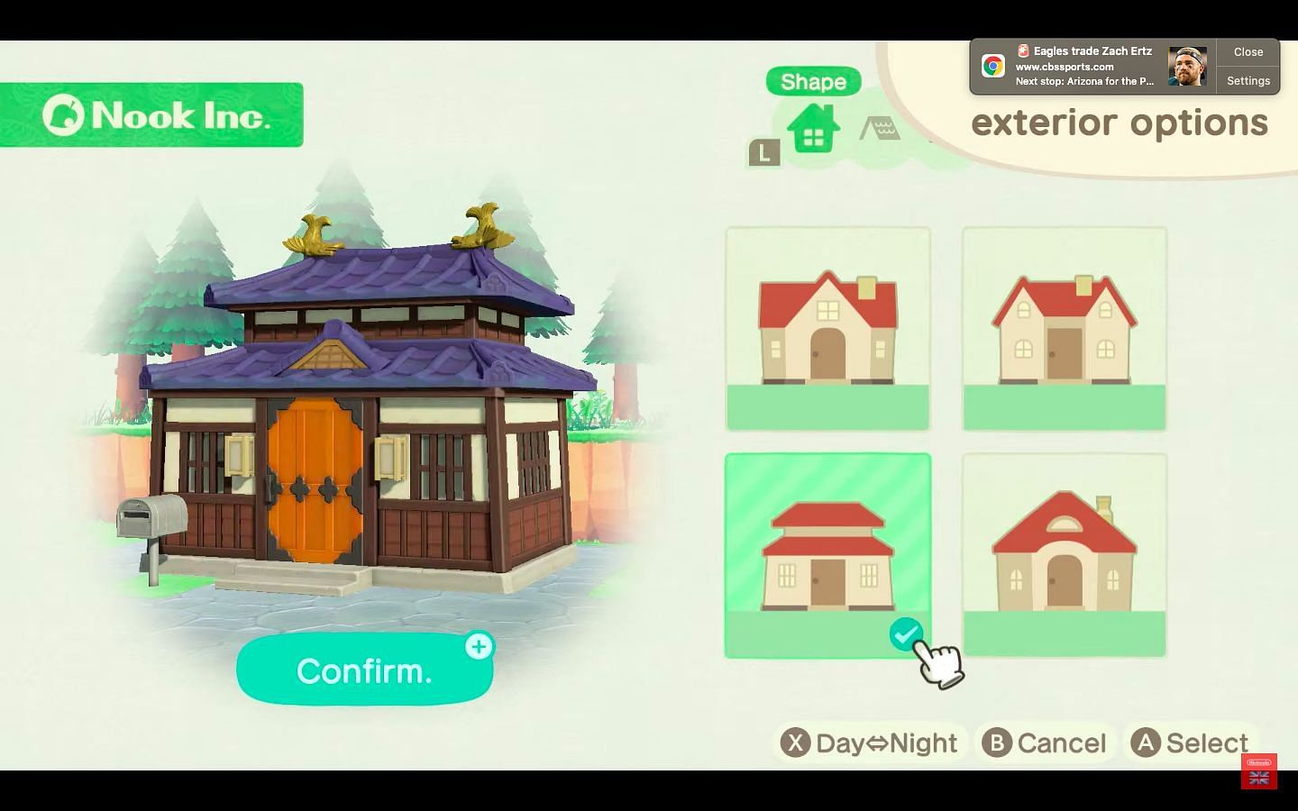 Tom Nook will now offer a lot more customization options for house exteriors. (Image via Nintendo)