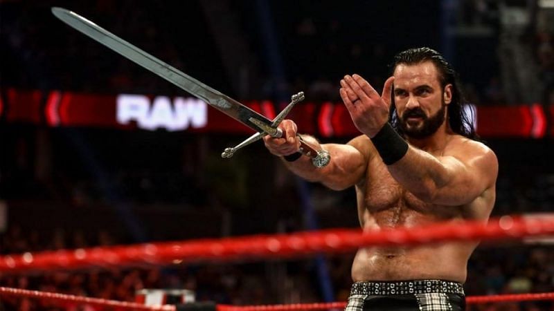Drew McIntyre with his sword on RAW