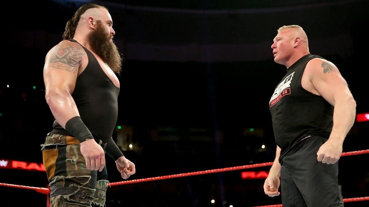 Did Brock Lesnar and Braun Strowman hit each other during a match?