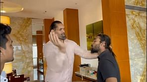 भारतीय WWE दिग्गज द ग्रेट खली ने युवक को जोरदार थप्पड़ मारकर गिराया, इंटरव्यू में दखलअंदाजी की मिली सजा