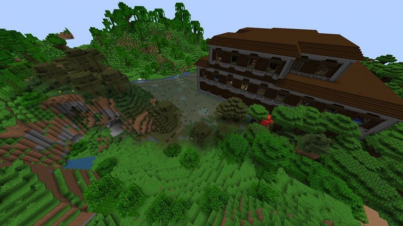 A woodland mansion (Image via Minecraft)