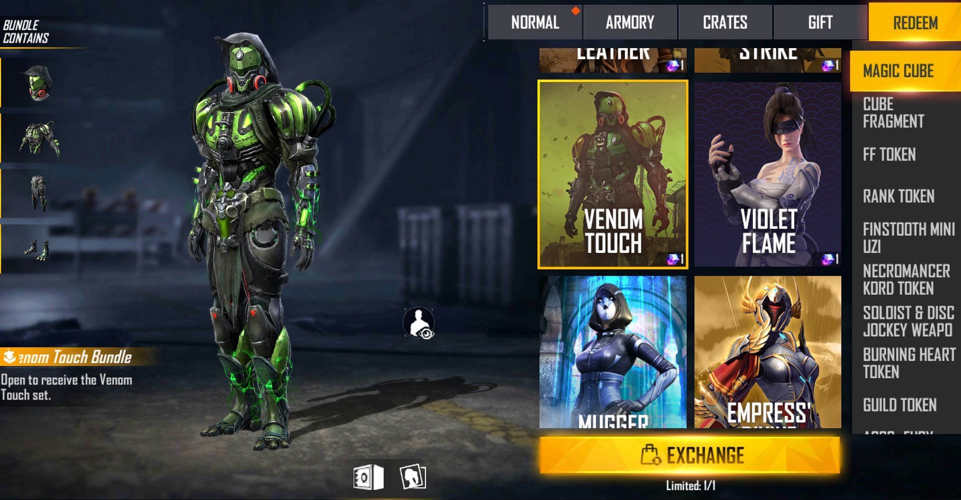 Venom Touch Bundle was released in June 2019 (Image via Free Fire)