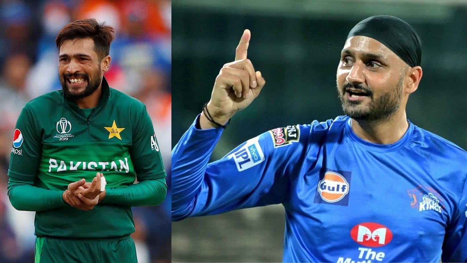 Harbhajan Singh (R) added more fuel to the verbal battle with Mohammad Amir (L) on Wednesday.